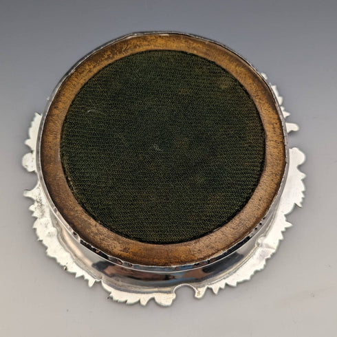 英国アンティーク シルバープレート製 ボトルコースター